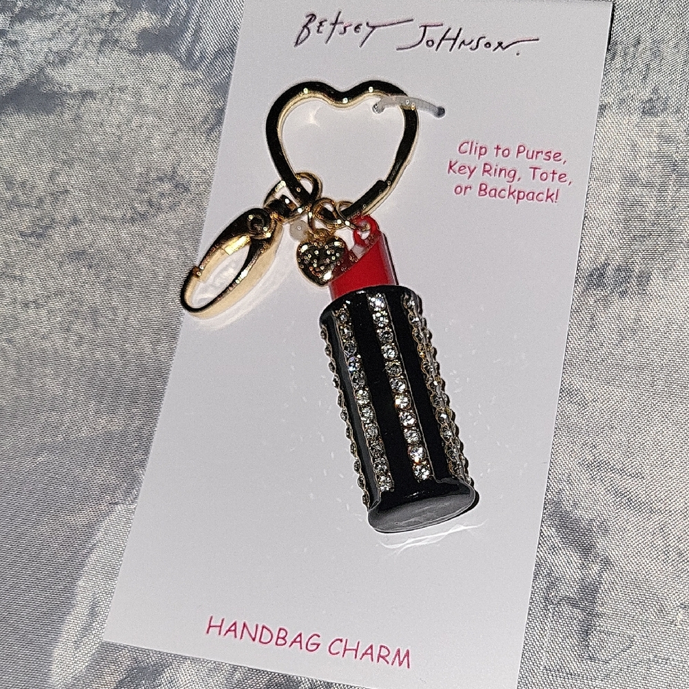 Betsey Johnson Lipstick Handbag Charm - Picture 1 of 3